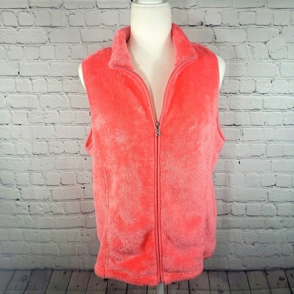 STYLE & CO. Faux Fur Vest Peach Size L - Picture 1 of 12